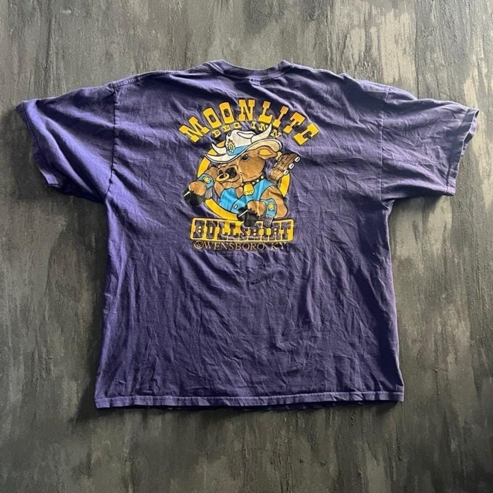 Vintage‎ Moonlite BBQ Shirt Mens XL Purple 1990s Kentucky